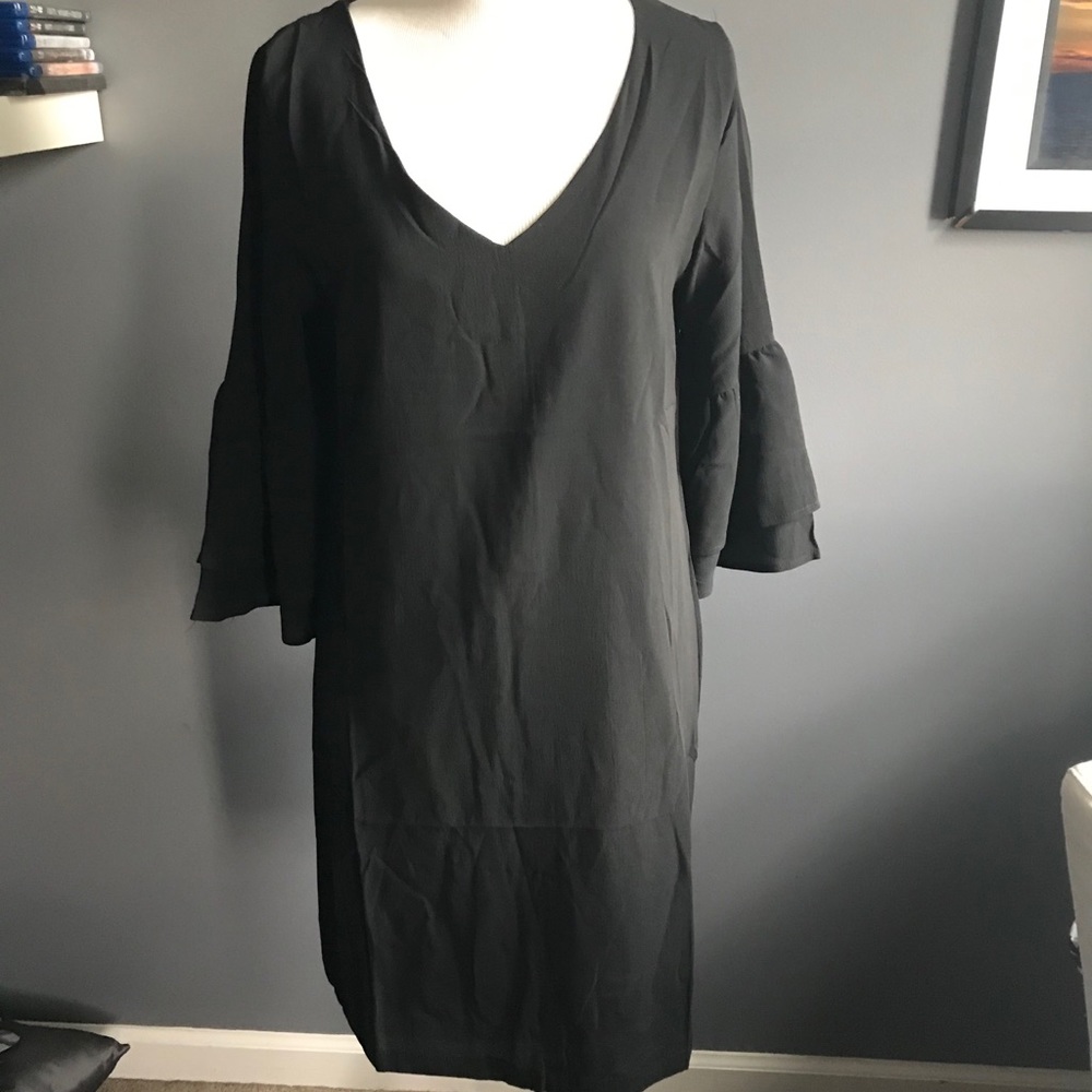 Black v-neck dress